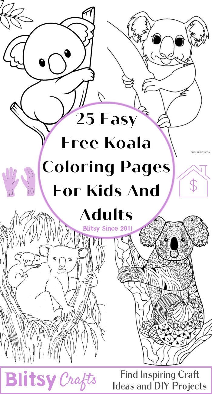 25 Cute and Free Koala Coloring Pages for Kids and Adults
