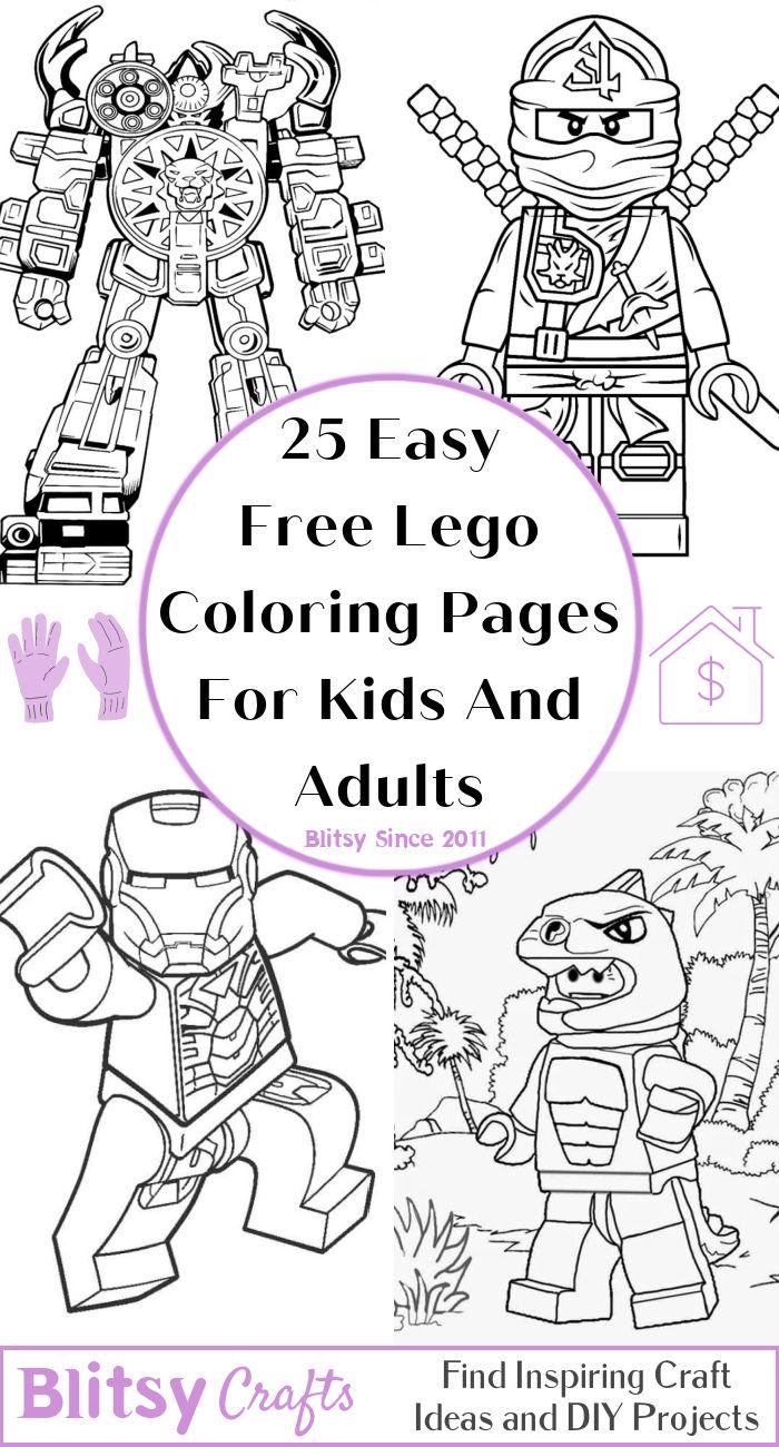 25 Easy and Free Lego Coloring Pages for Kids and Adults - Cute Lego Coloring Pictures and Sheets Printable