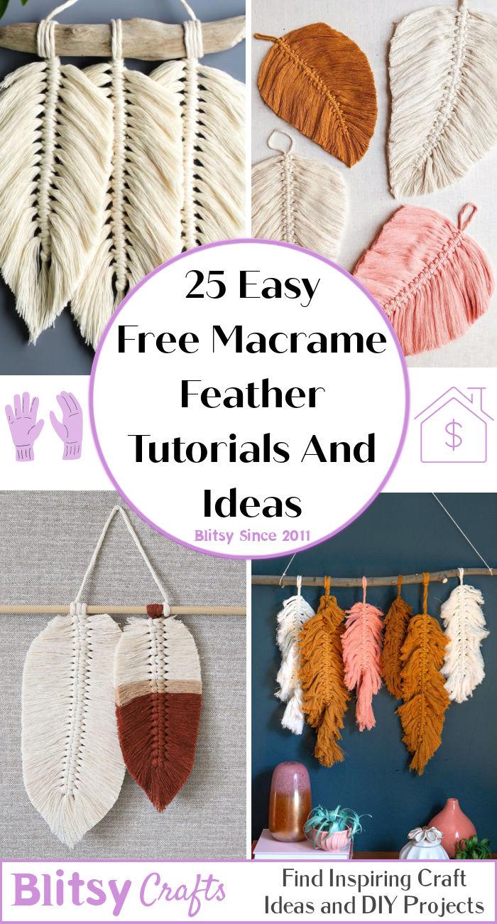 25 Easy Free Macrame Feather Tutorials And Ideas