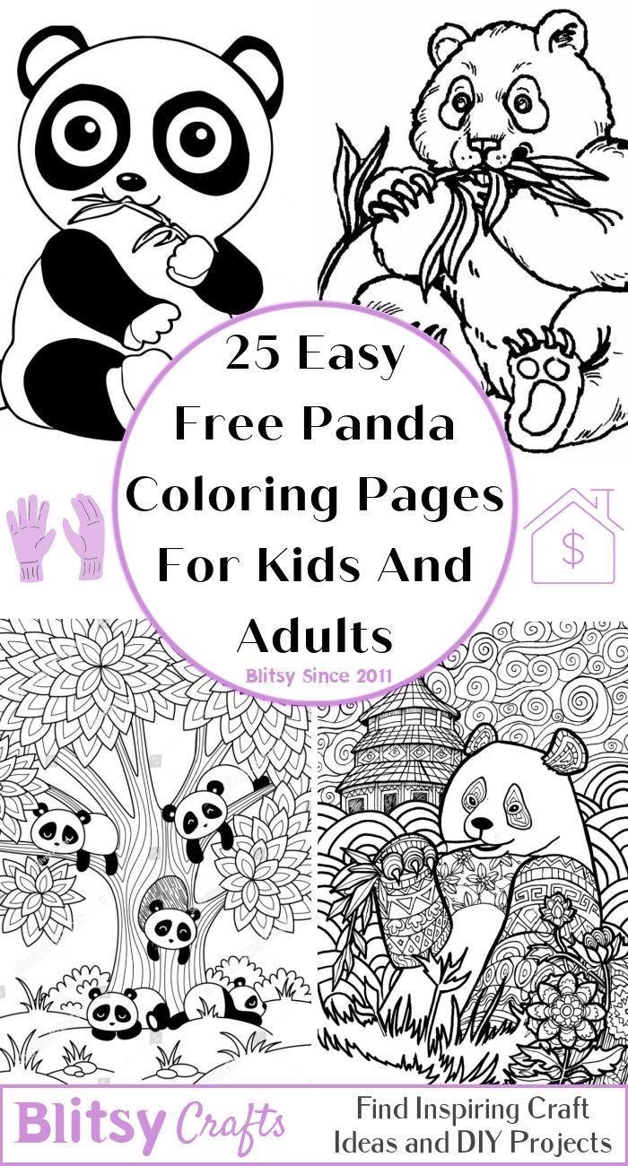25 Easy Free Panda Coloring Pages For Kids And Adults