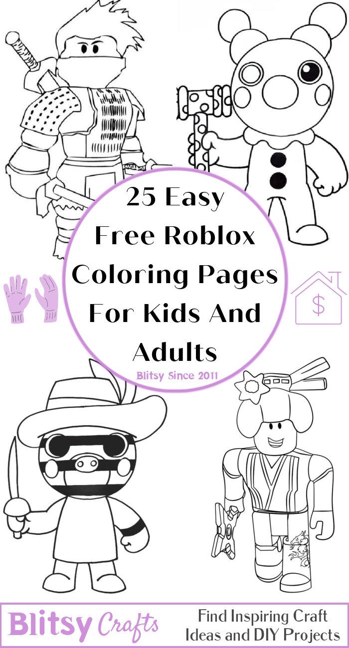 25 Easy and Free Roblox Coloring Pages for Kids and Adults - Cute Roblox Coloring Pictures and Sheets Printable