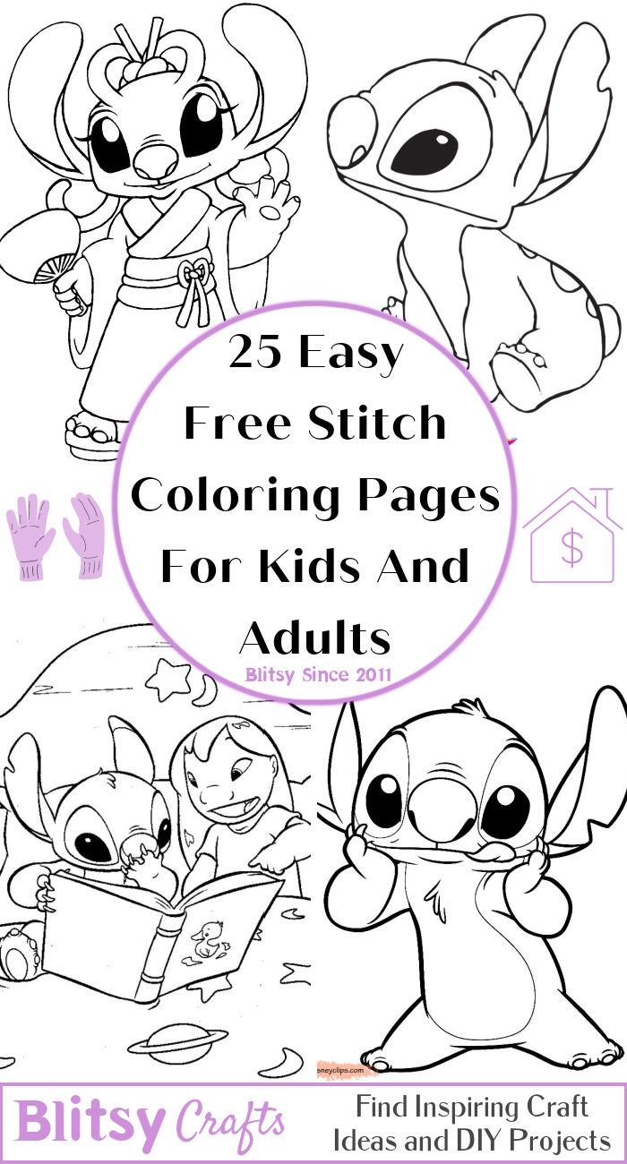 25 Easy and Free Stitch Coloring Pages for Kids and Adults - Cute Stitch Coloring Pictures and Sheets Printable