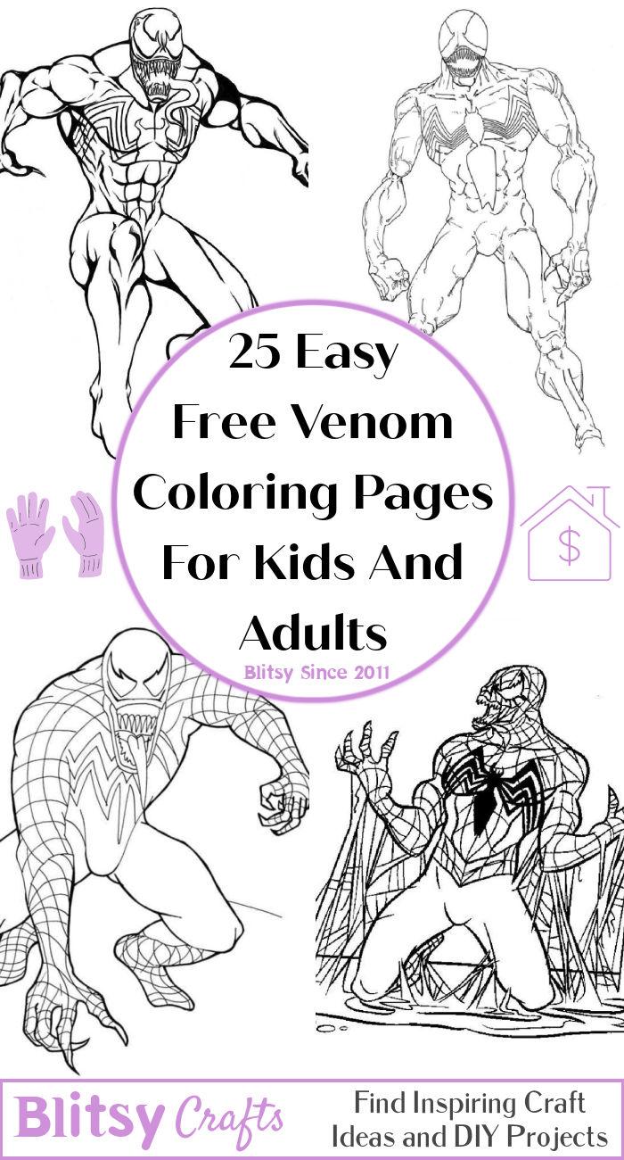 25 Easy and Free Venom Coloring Pages for Kids and Adults - Cute Venom Coloring Pictures and Sheets Printable