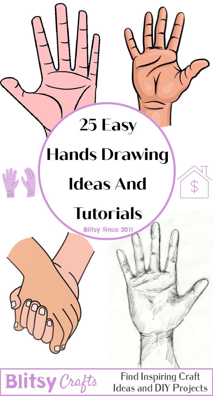 25 easy hands drawing ideas - how to draw hands