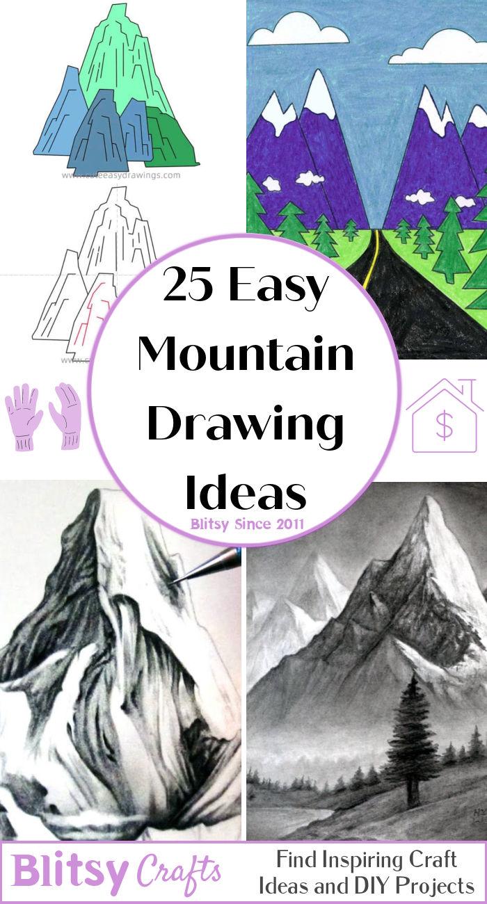 How to Draw Mountains in Three Easy Ways - Draw Paint Color