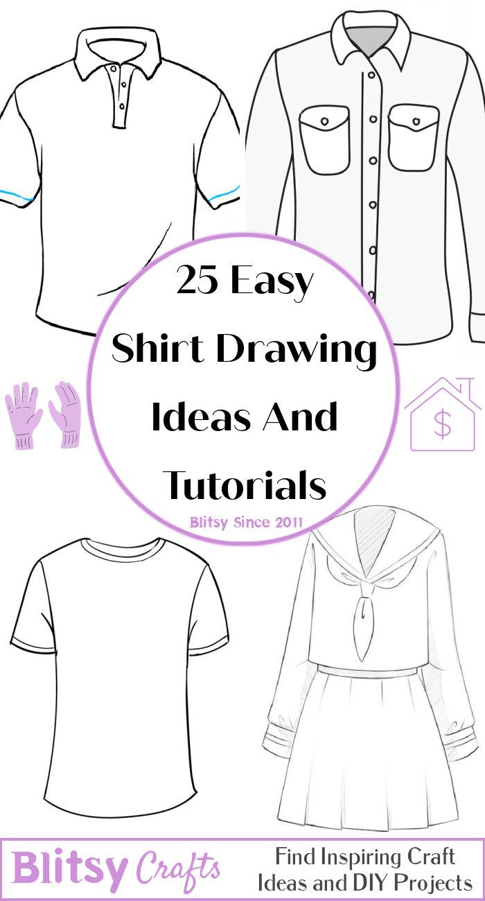 How to Draw a T-Shirt Step by Step - EasyLineDrawing