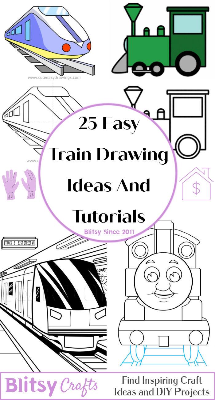 Train Clipart Png 4 - Toy Train Drawing Easy, Transparent Png , Transparent  Png Image - PNGitem