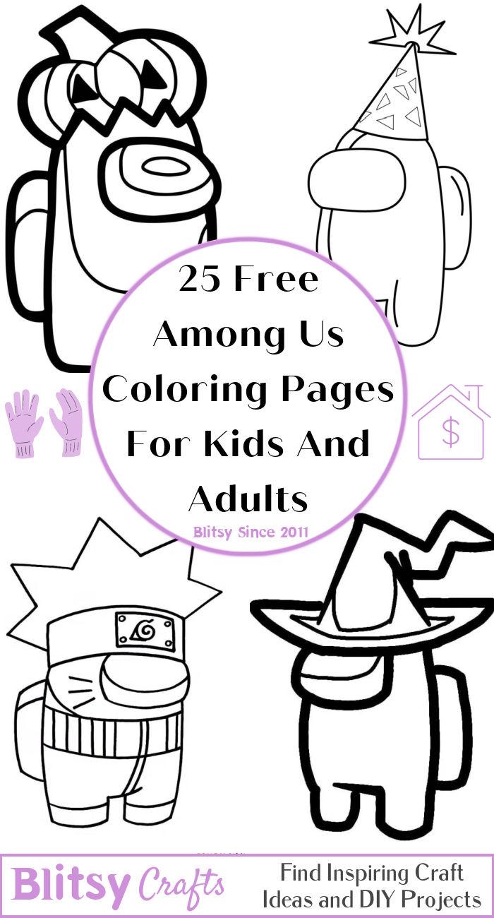 25 Easy and Free Among Us Coloring Pages for Kids and Adults - Cute Among Us Coloring Pictures and Sheets Printable
