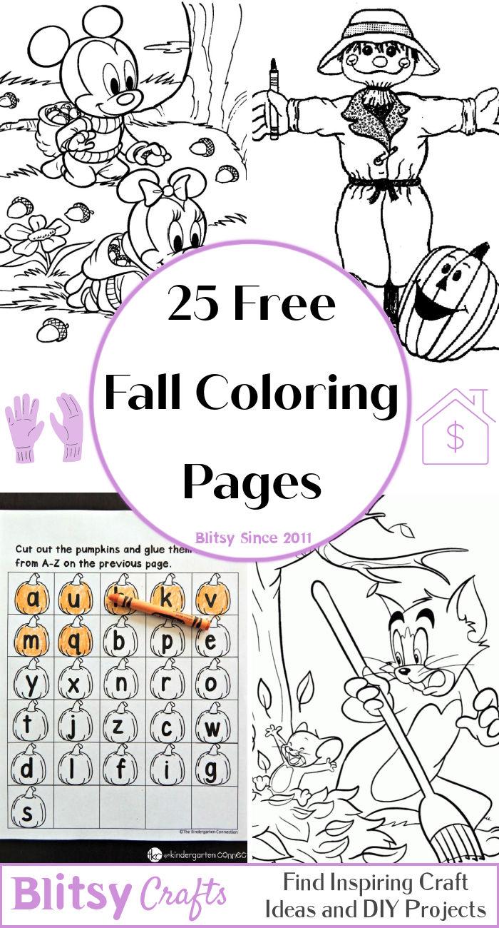 25 Easy and Free Fall Coloring Pages for Kids and Adults - Cute Fall Coloring Pictures and Sheets Printable