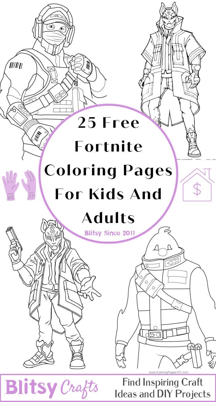 25 Easy and Free Fortnite Coloring Pages for Kids and Adults - Cute Fortnite Coloring Pictures and Sheets Printable