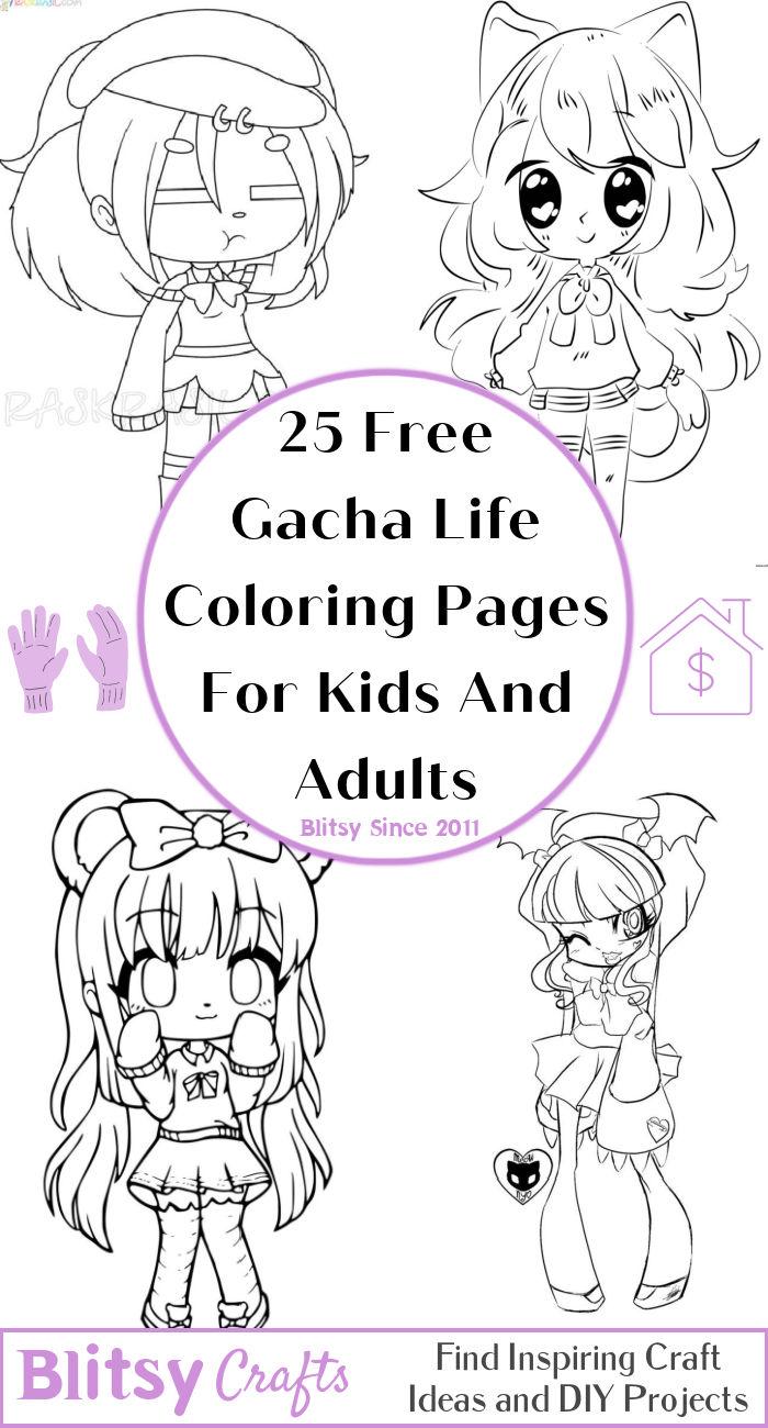 Free Printable Gacha Life Heart Coloring Page, Sheet and Picture