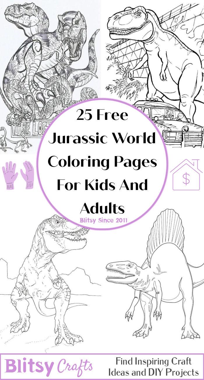 25 Easy and Free Jurassic World Coloring Pages for Kids and Adults - Cute Jurassic World Coloring Pictures and Sheets Printable