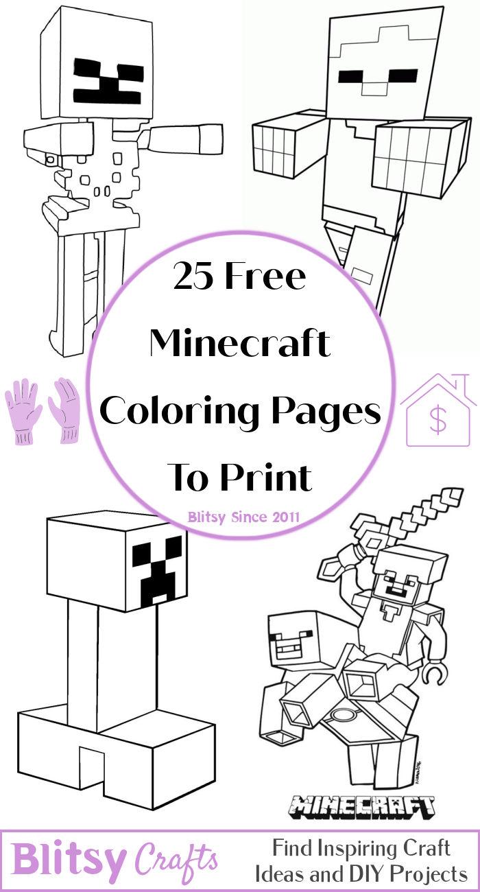 25 Easy and Free Minecraft Coloring Pages for Kids and Adults - Cute Minecraft Coloring Pictures and Sheets Printable