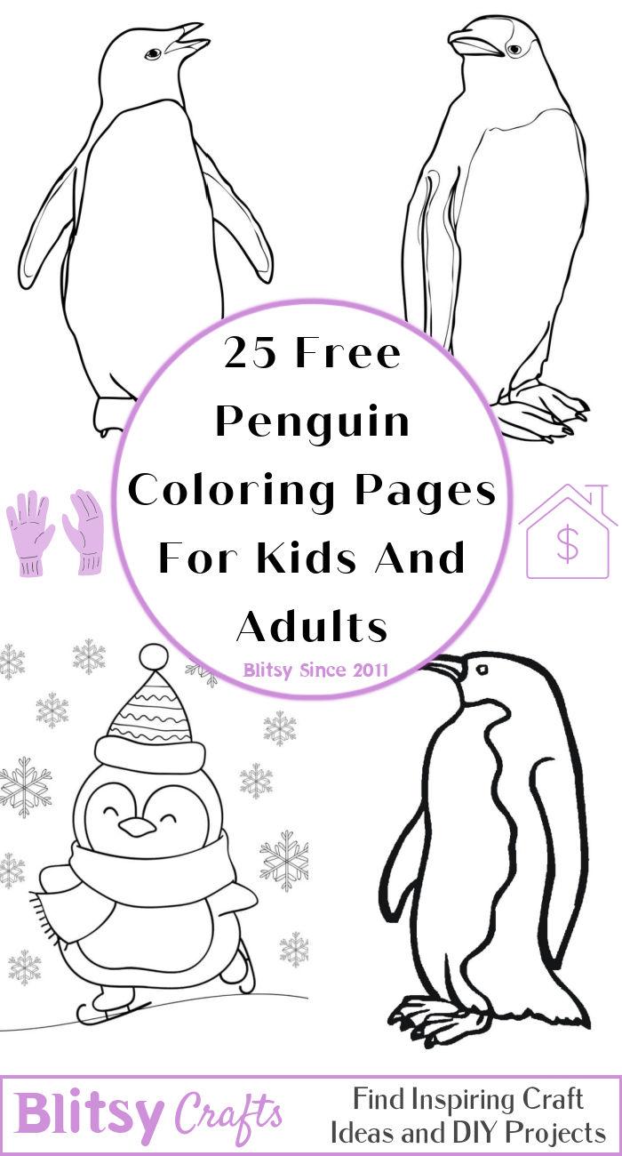 25 Easy and Free Penguin Coloring Pages for Kids and Adults - Cute Penguin Coloring Pictures and Sheets Printable