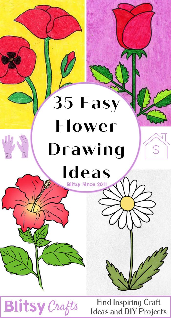 easy flower drawing ideas - how to draw a flower