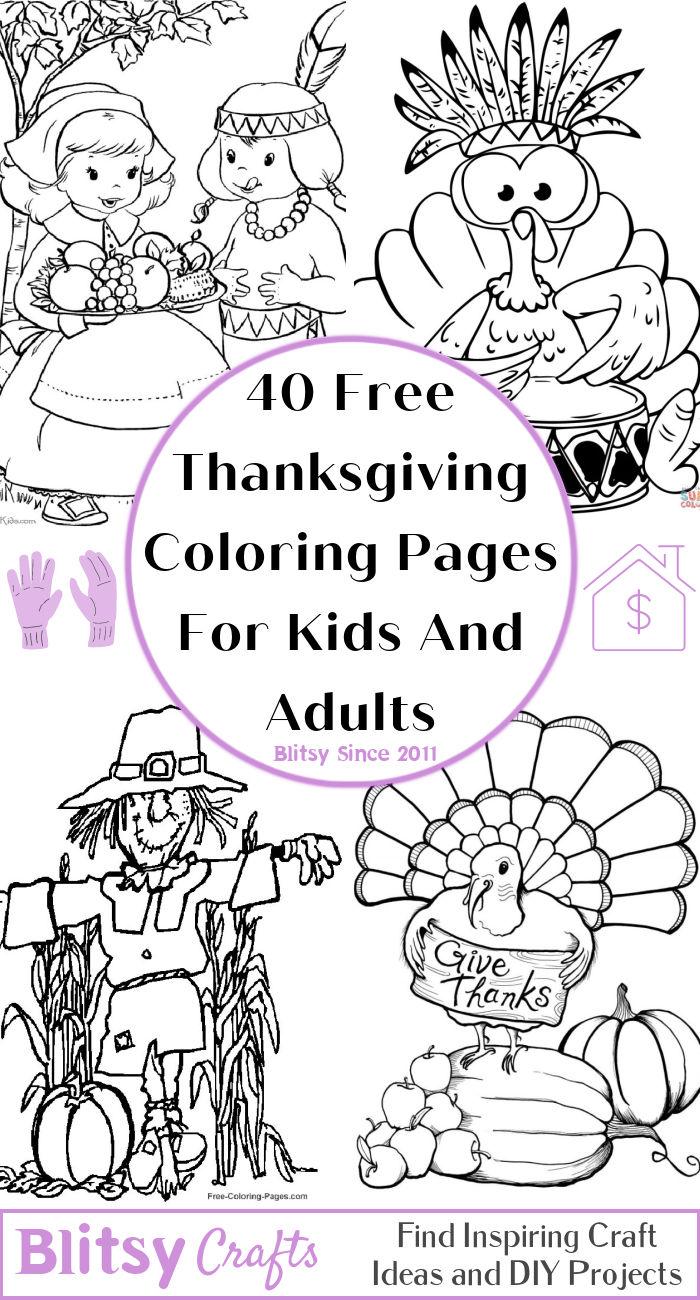 40 Easy and Free Thanksgiving Coloring Pages for Kids and Adults - Cute Thanksgiving Coloring Pictures and Sheets Printable