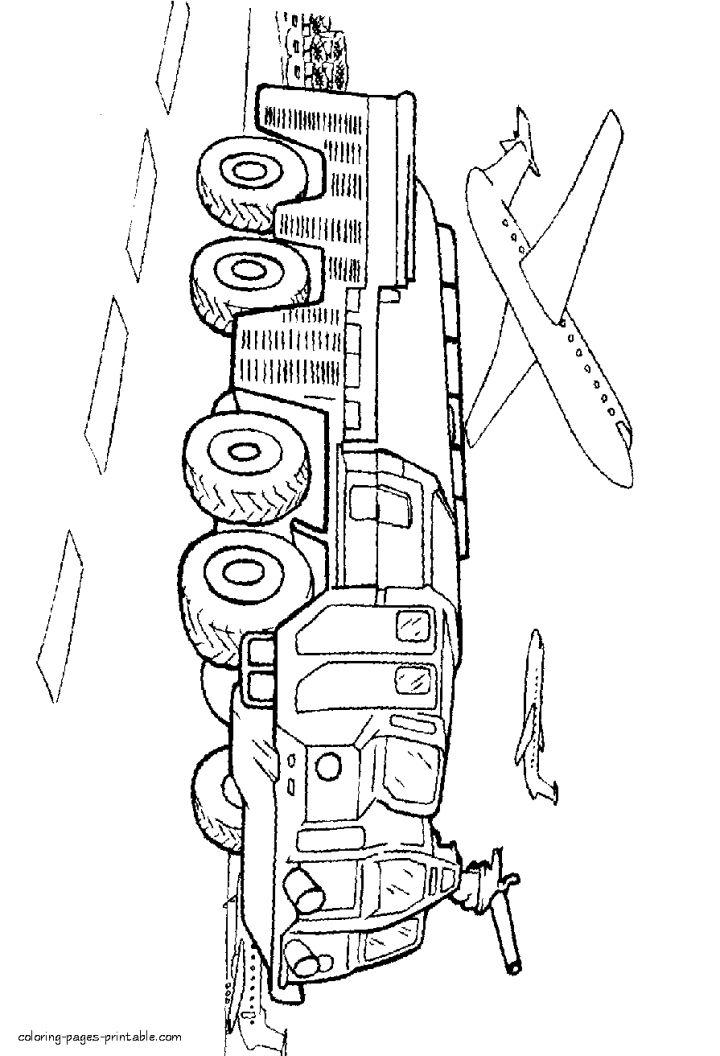 Airport Fire Truck Coloring Page