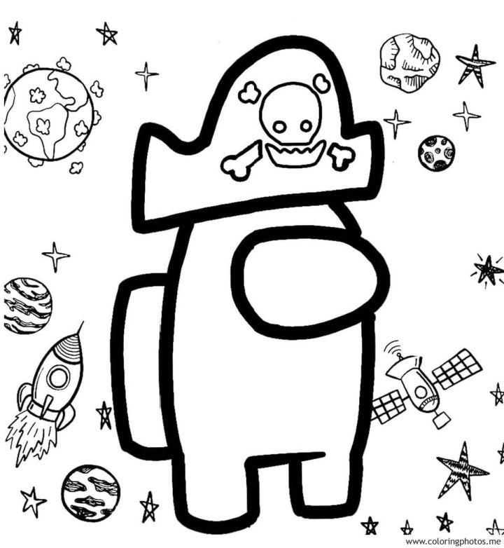 Among Us Coloring Pages for Preschoolers