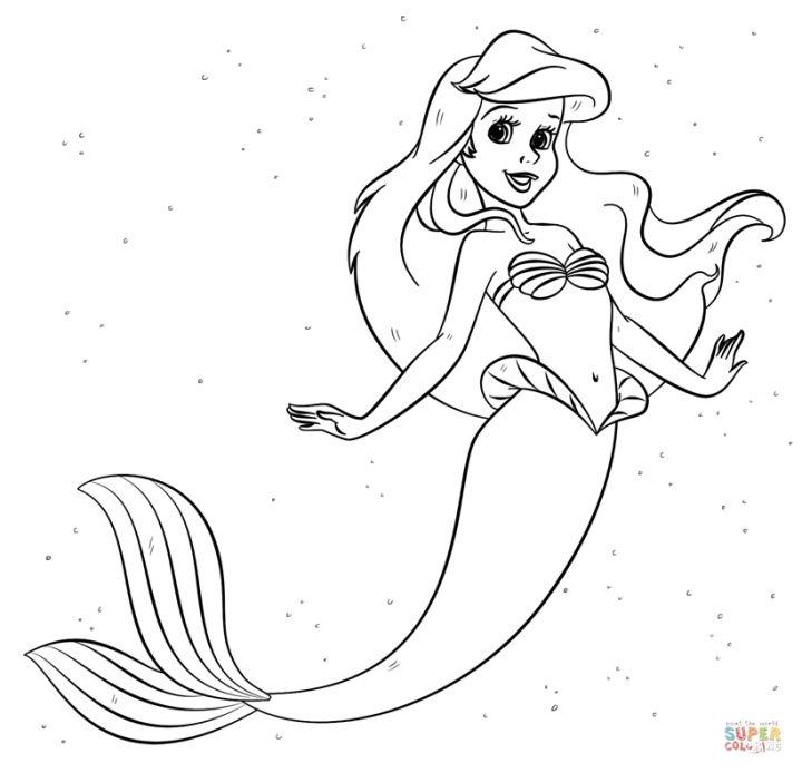 Ariel From the Little Mermaid Coloring Page