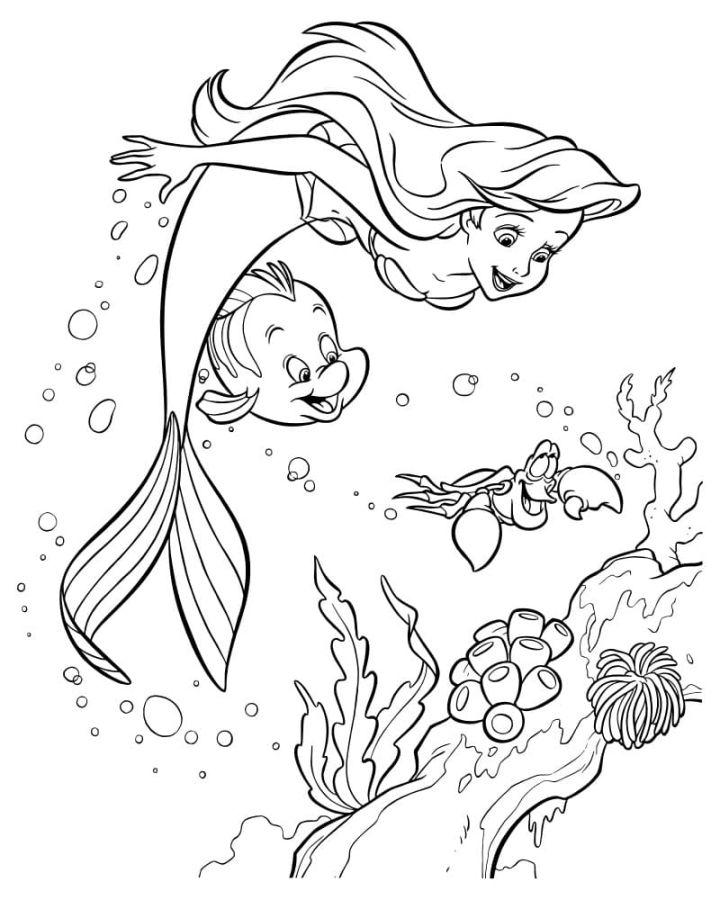 Ariel The Mermaid Coloring Book Pages