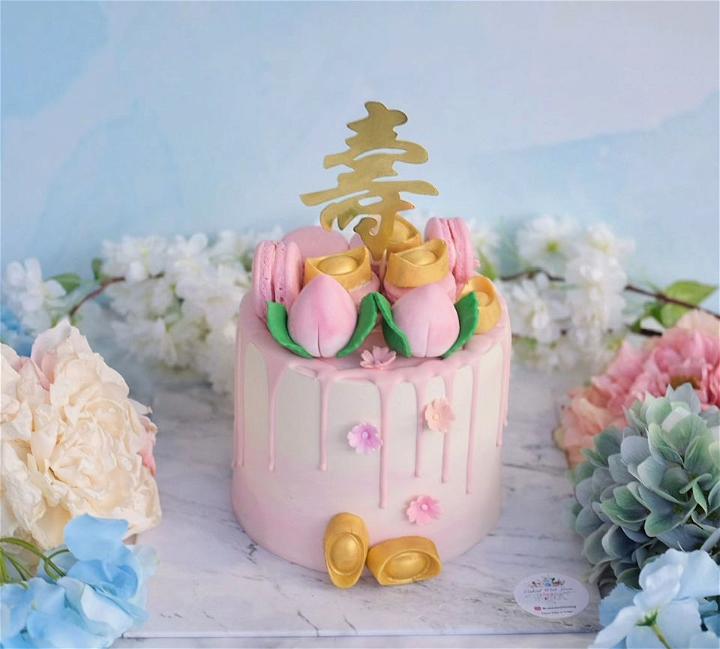 Baby Girl Gender Reveal Cake