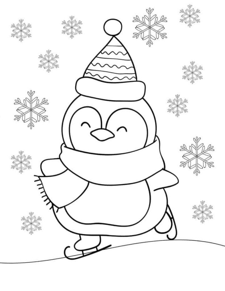 Baby Penguin Printable Coloring Page