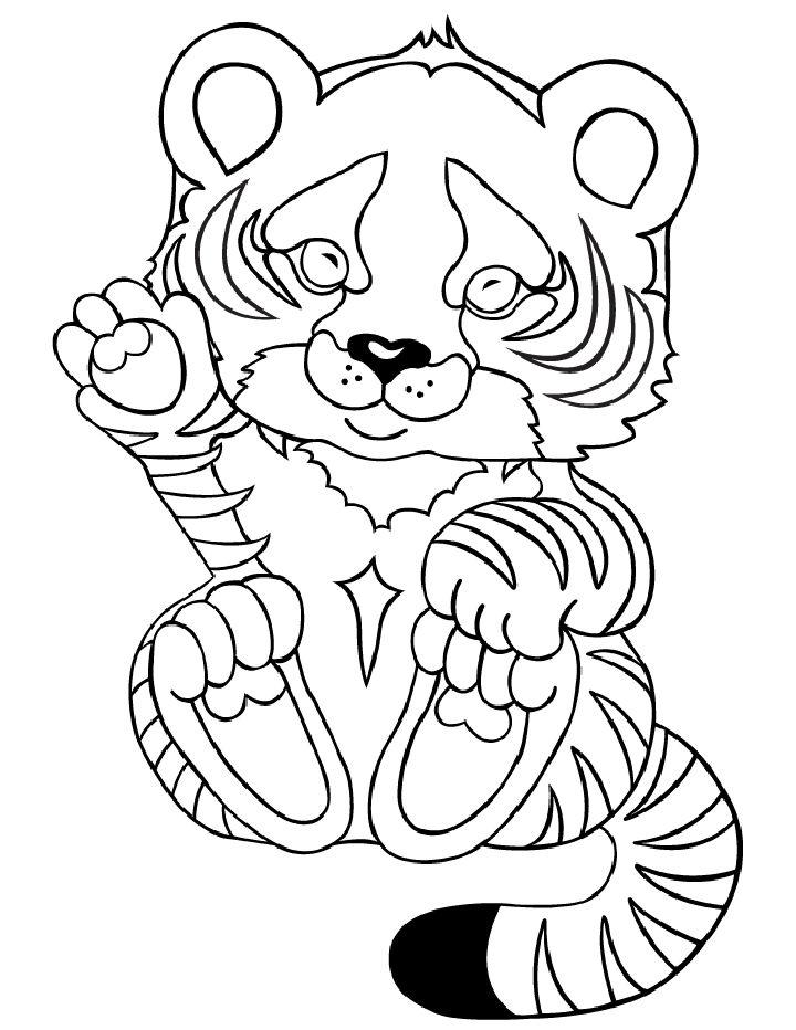 Baby Tiger Coloring Book Pages 