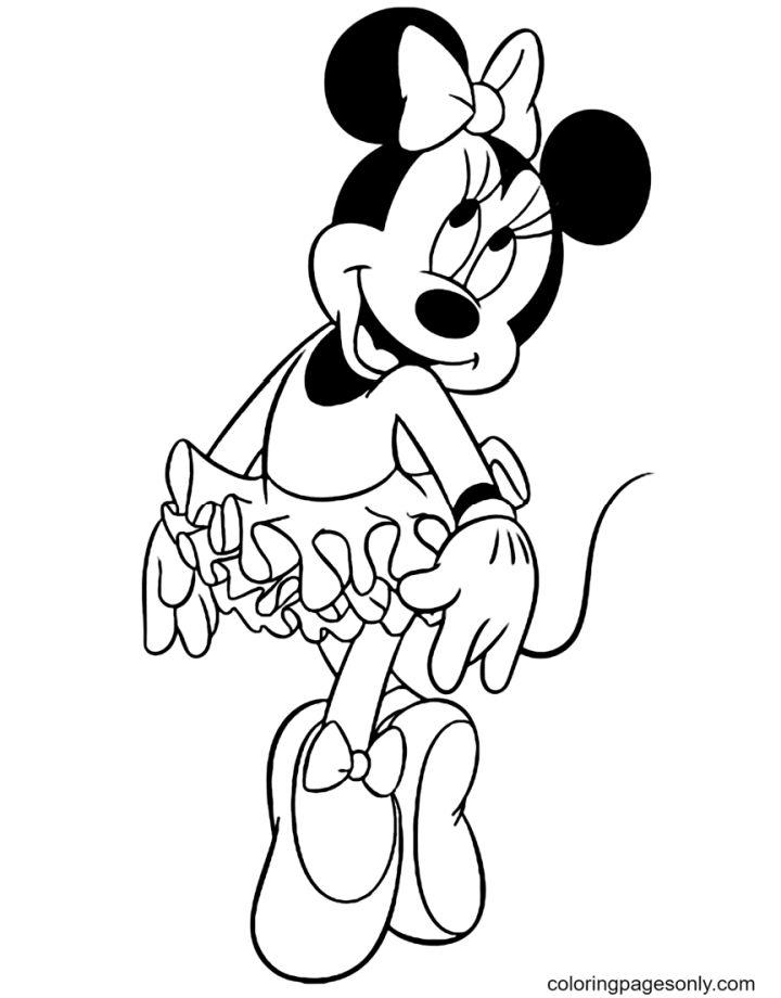 Ballerina Minnie Mouse Coloring Pages