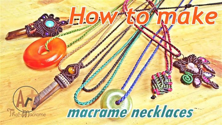 Basic Macrame Knot Necklace Waxed Cord