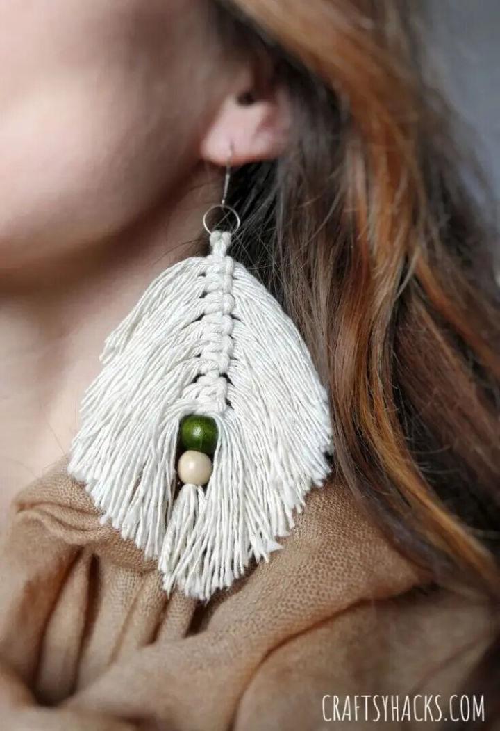 Beautiful Macrame Leaf Earrings