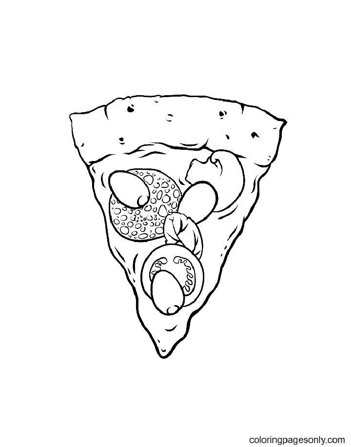 Beautiful Slice of Pizza Coloring Pages