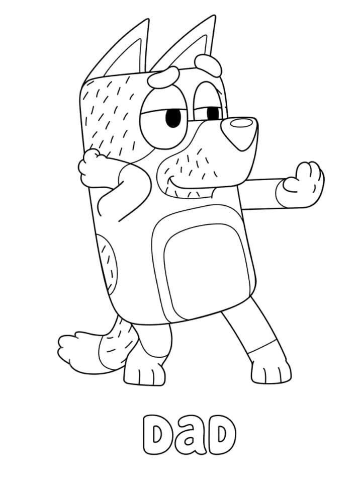 Bluey Dad Coloring Pages to Print