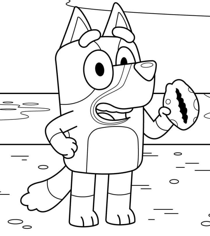 Bluey on the Beach Coloring Pages for Preschoolers