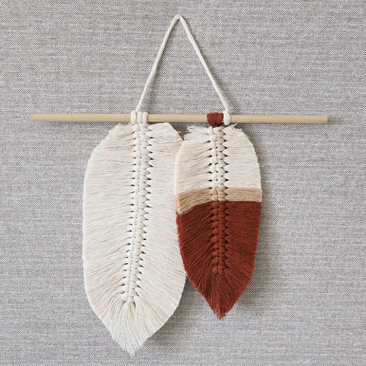 Boho Macrame Feather Wall Hanging
