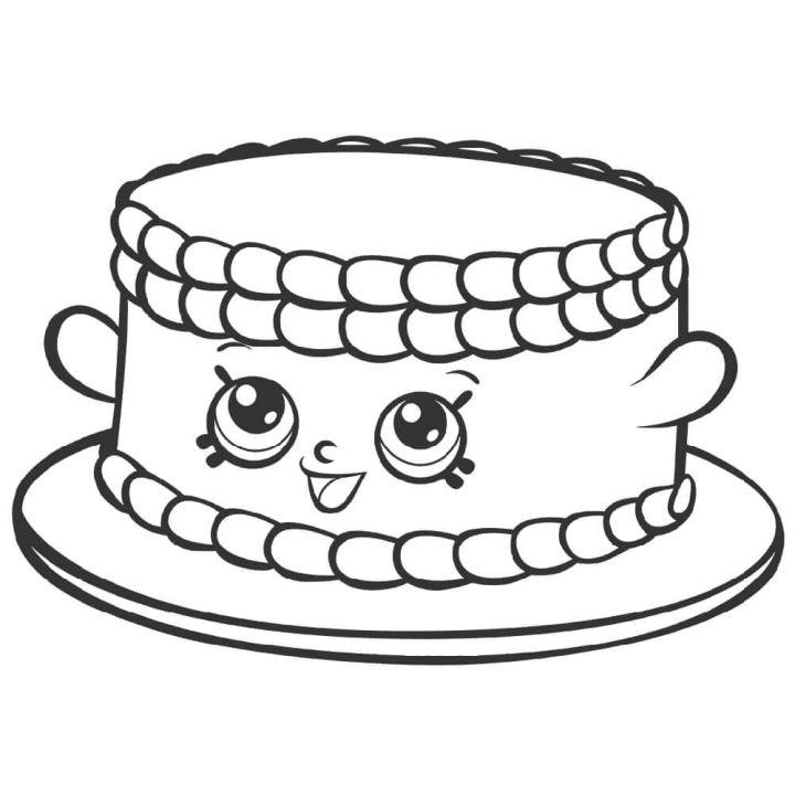 Bree Birthday Cake Shopkin Coloring Pages