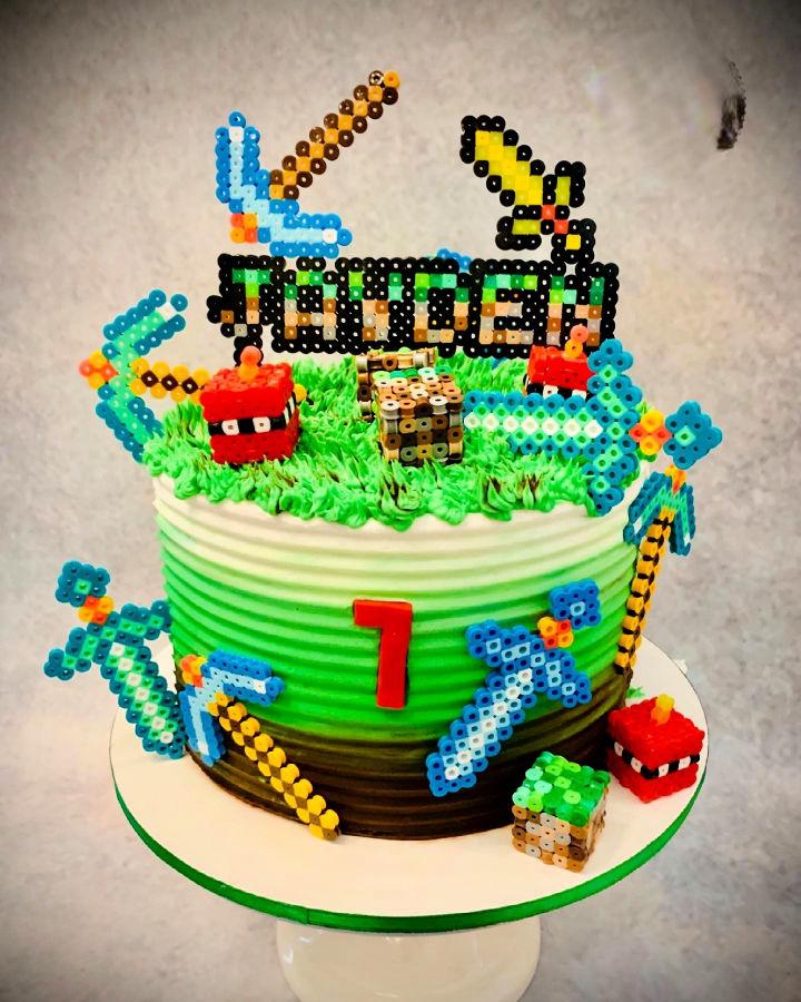 Buttercream Minecraft Cake