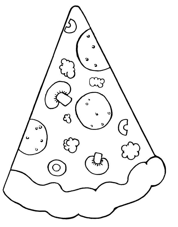 Cartoon Pizza Coloring Page