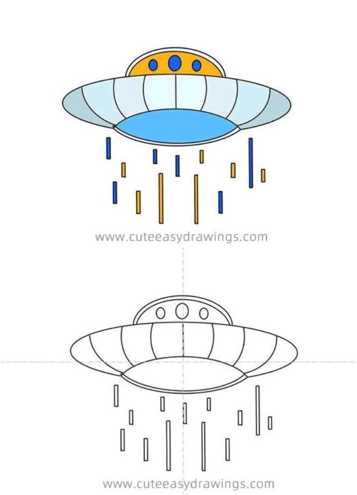 Cartoon UFO Drawing for Kids