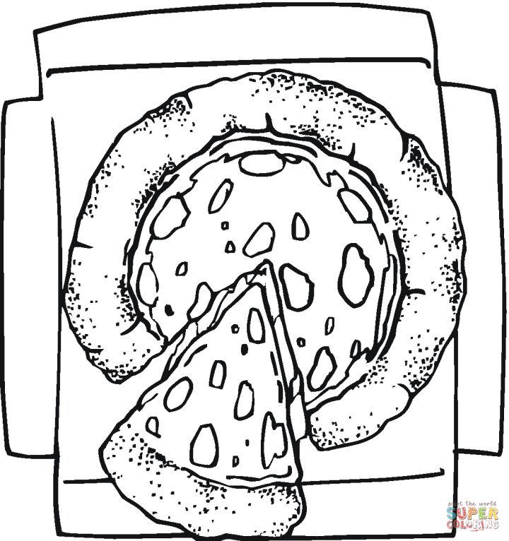 Cheesy Pizza Coloring Page