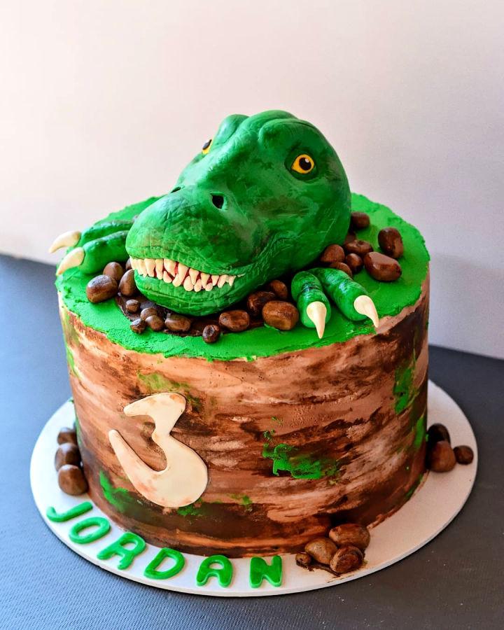 Chocolate Dinosaur Head Cake