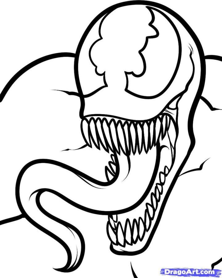 Coloring Page of Spiderman Venom Face