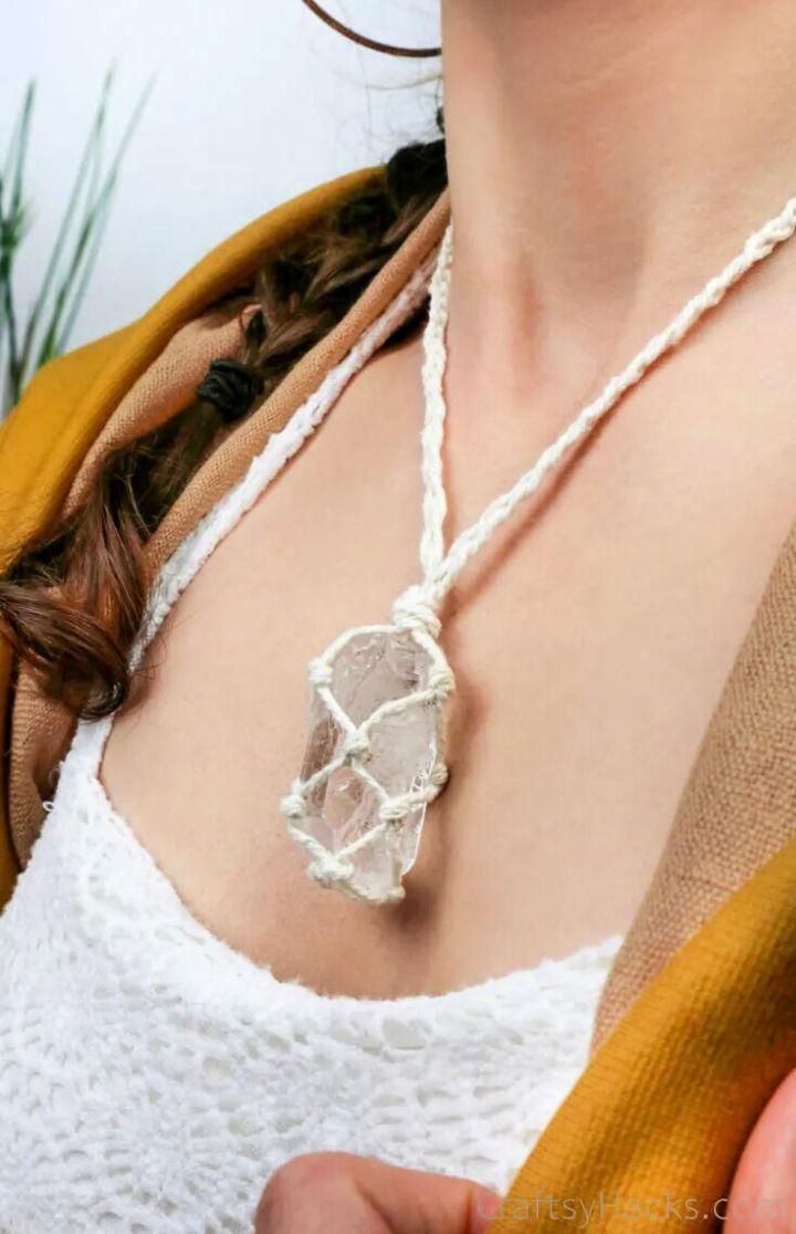 Crystal Wrapped Macrame Necklace