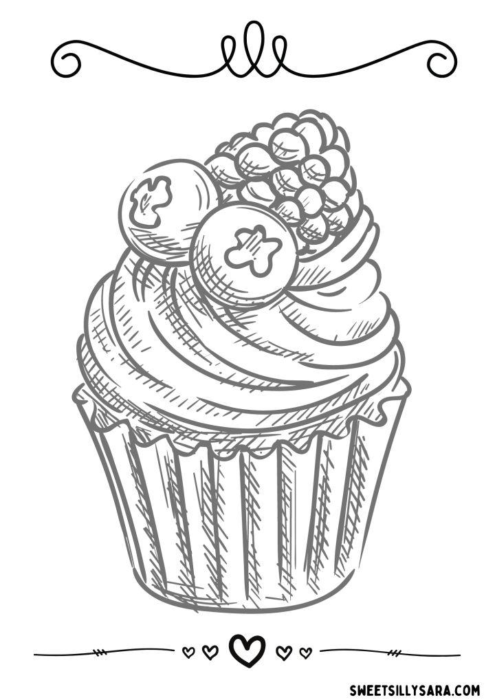 Cupcake Coloring Page and Activity for the Kids