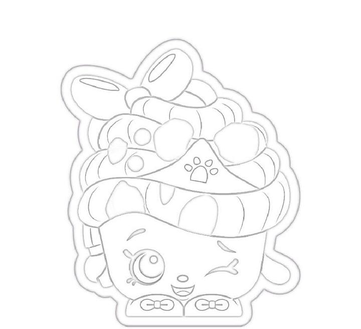 Cupcake Queen Shopkin Coloring Book Page