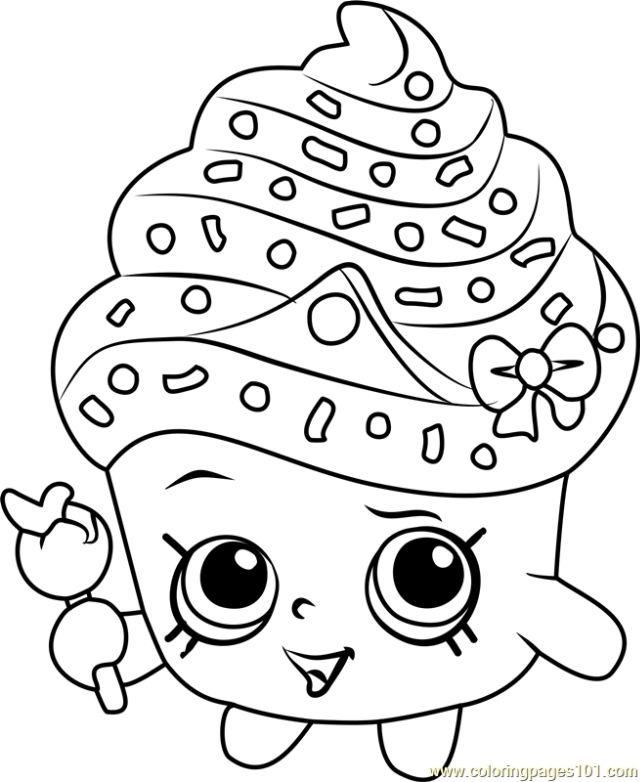 Cupcake Queen Shopkins Coloring Page