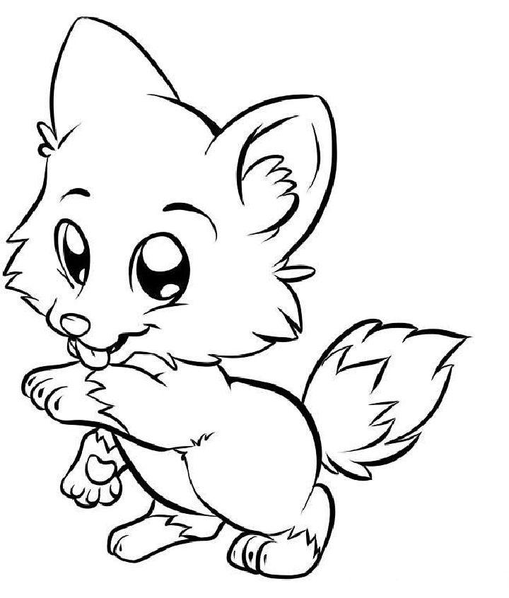 Cute Baby Fox Coloring Pages