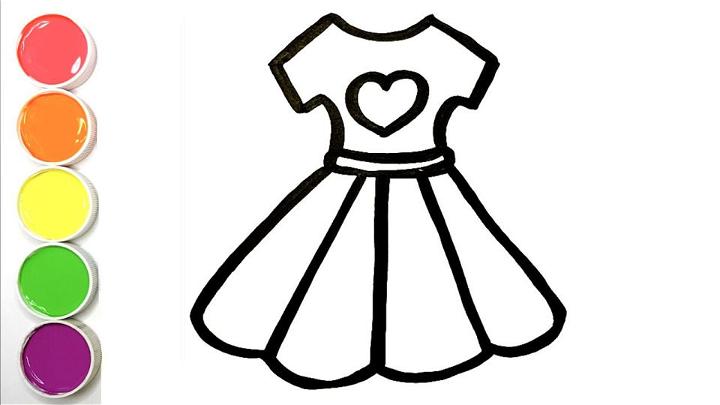 Cute Dress Drawing for Kids
