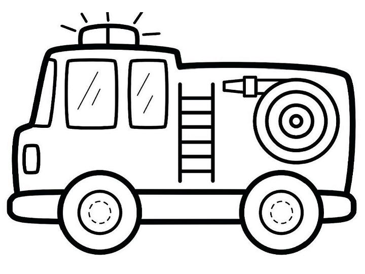 Cute Fire Truck Coloring Page for Toddlers