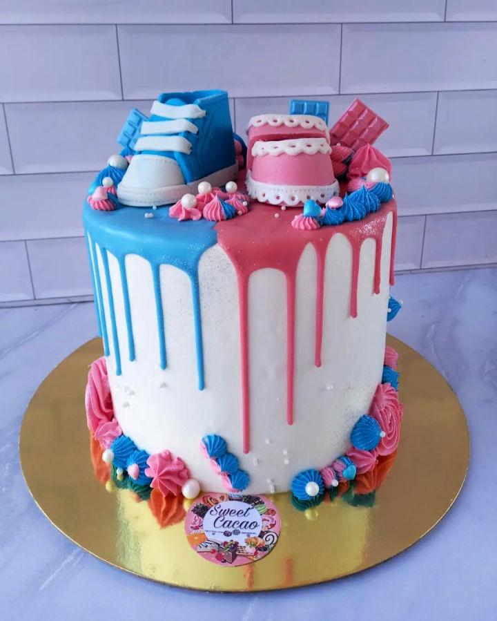 Cute Gender Reveal Cake Design