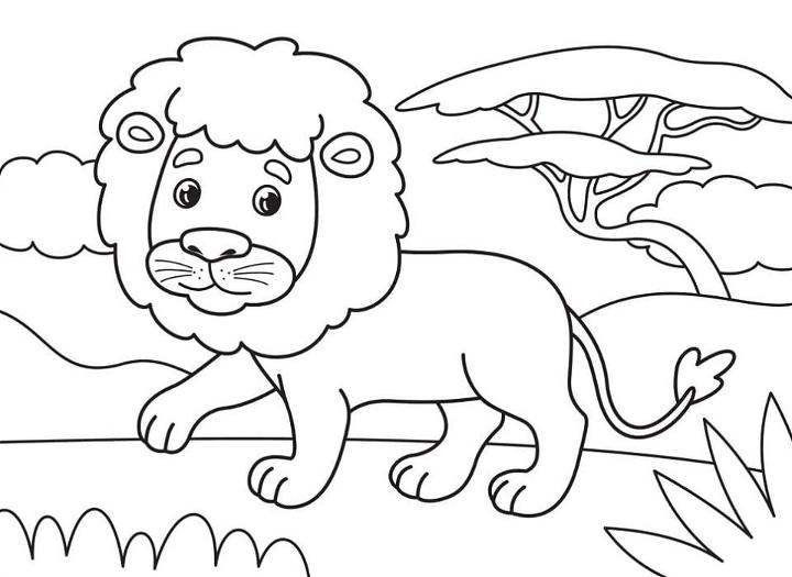 Cute Lion Coloring Pages 